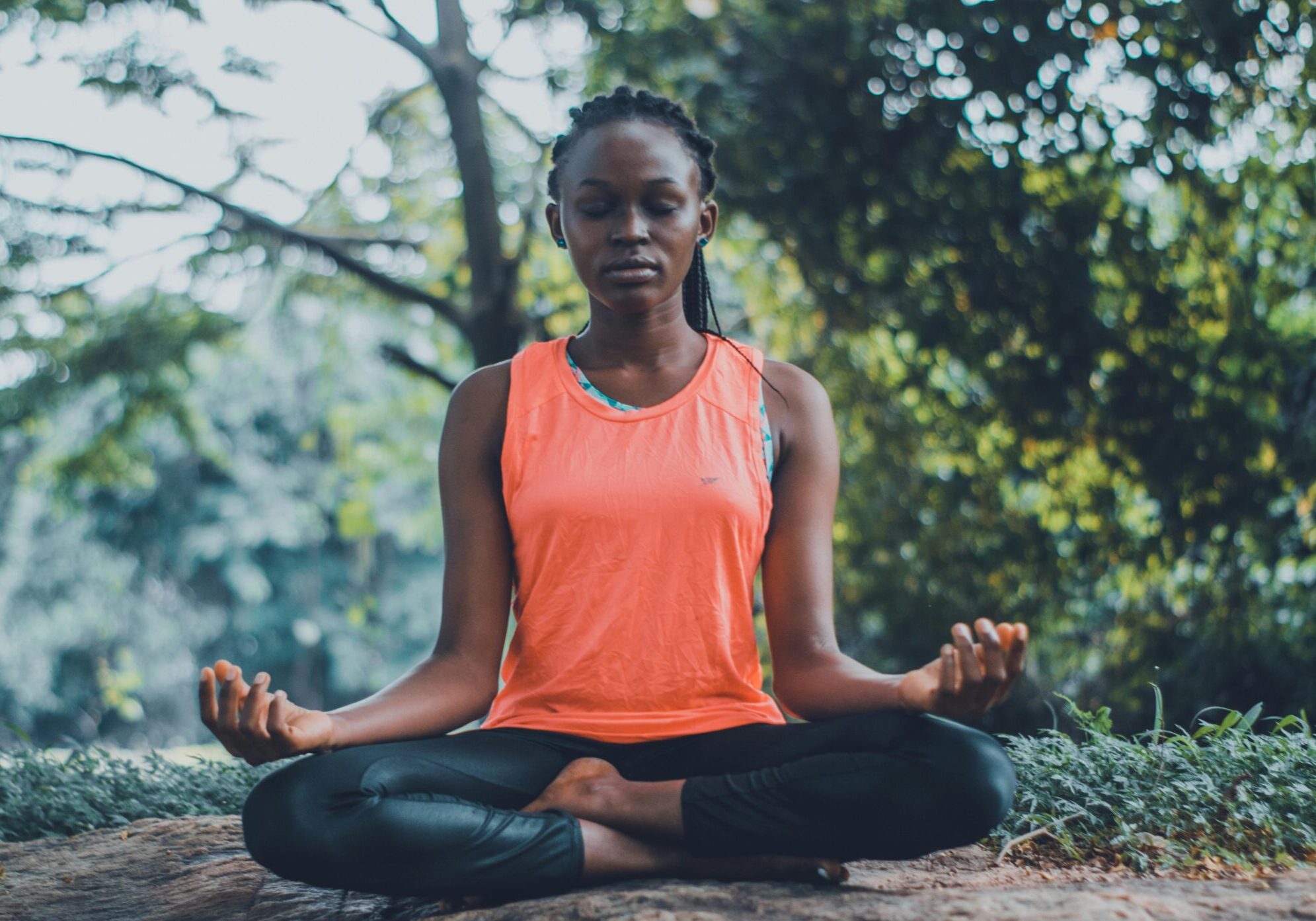 black woman yoga